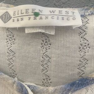 Eileen West Light Blue and White Nightgown USA 85% Cotton Vintage
